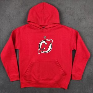 New Jersey Devils Outerstuff Hoodie Kids Large 14/16 Red Pullover Sweatshirt NEW